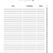 Inventory Checklist Blank