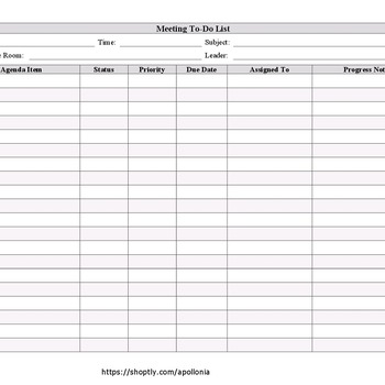 Meeting To Do List