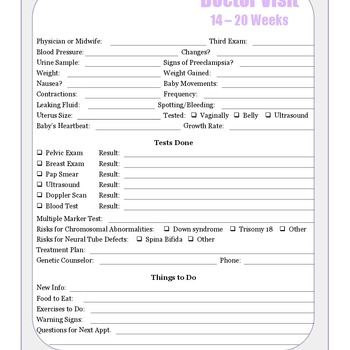 Pregnancy Journal 14-20 Weeks