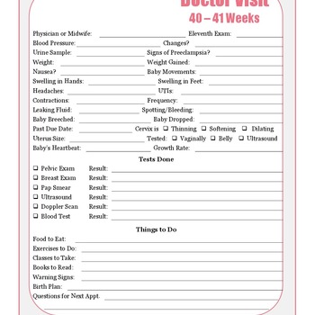 Pregnancy Journal 40-41 Weeks