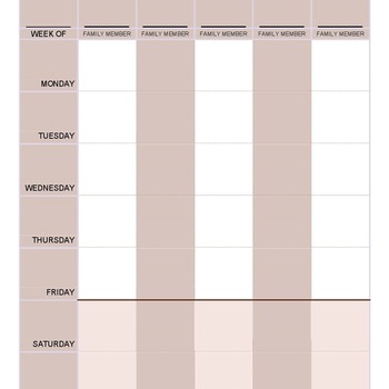 Weekly Family Food Log