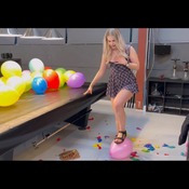 Emilia stomp pop 50 balloons HD in 4 different boots (12min)