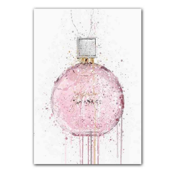 free shipping  canvas painting fashion perfume bottle poster girl bedroom corridor home --style1