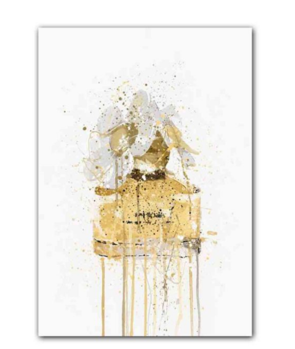 free shipping mint perfume bottle Wall Art Posters in vintage style home wall decoration--yellow flower bottle