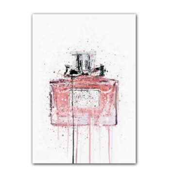 free shipping mint perfume bottle Wall Art Posters in vintage style home wall decoration--pink bowknot bottle