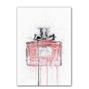 free shipping mint perfume bottle Wall Art Posters in vintage style home wall decoration--pink bowknot bottle