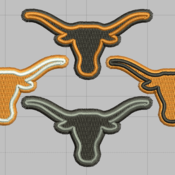 Texas Longhorns Embroidery Design2 8 Sizes 10 Formats