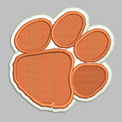 Clemson Tiger Paw Bold Embroidery Design 4 Sizes 9 Available Formats