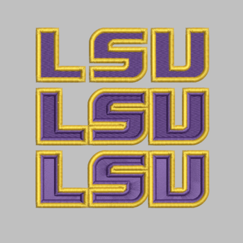 LSU Letters Variety Pack 3 Styles Embroidery Designs 5 Sizes 9 Available Formats