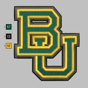 Baylor BU Letters Embroidery Designs 5 Sizes 9 Available Formats