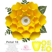 SVG PNG DXF Petal 18 Diy Instant Download Paper Flowers Template 4 Cutting Machines + Free Flat Centers and 2 Designs Bases for Event Decor