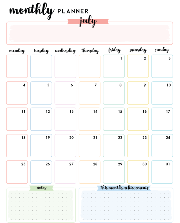 Planner 2022 July Colorful Apollonia . Choose from the July 2022