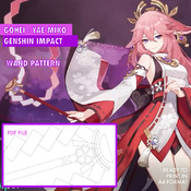 Gohei - Yae Miko wand - Genshin Impact - Cosplay prop Pattern Blueprint