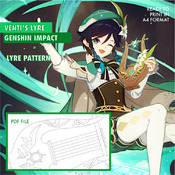 Venti's Lyre - Genshin Impact - Cosplay prop Pattern Blueprint