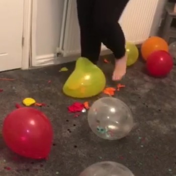 Hannah bursting balloons pt.1