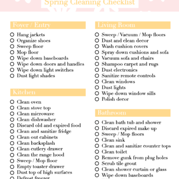 Spring Cleaning Checklist - Daisy - 3 pages