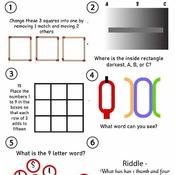 Brain Teasers Puzzles with Answers - 6 puzzle sheets