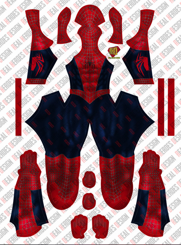 Spider Man Raimi 2002 Pattern Suit V4 Real Heroes Design Dye Sublimation Pattern For Personal Use 9437