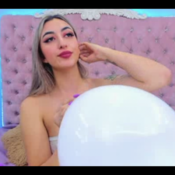 SABRINA BLOW TO POP BALLOONS