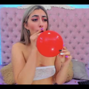 SABRINA BLOW TO POP BALLOONS