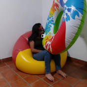 Swimming ring mouth blow