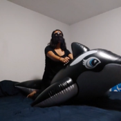 Black intex whale Ary blow and ride