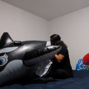 Black intex whale Ary blow and ride