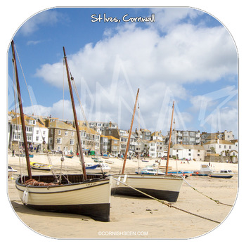 13 St Ives Harbour Beach Square Coaster.