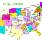 25 USA State Map Mug Template.
