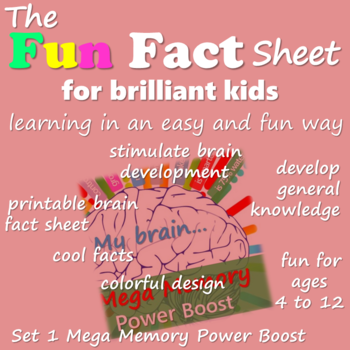 The Fun Fact Sheet for Brilliant Kids - Set 1 The Mega Memory Power Boost