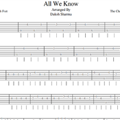 All We Know - The Chainsmokers Fingerstyle guitar tabs - Daksh Sharma's Arrangement