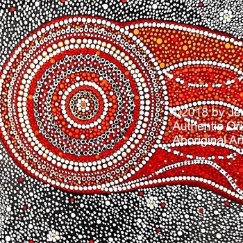 Authentic Aboriginal oil on canvas print "Ancestor in the SKY" limited edition