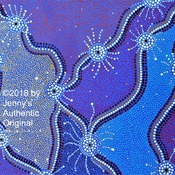 Authentic ABORIGINAL oil on canvas print "SPIRIT DREAMING " Limited Edition