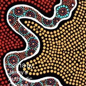 Jenny's Authentic Aboriginal Art Authentic ABORIGINAL oil on canvas print RAINBOW SERPENT Limited Edition
