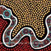 Jenny's Authentic Aboriginal Art Authentic ABORIGINAL oil on canvas print RAINBOW SERPENT Limited Edition