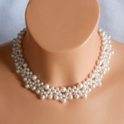 Pearls Victorian Style Statement Necklace Earrings Bridal Wedding Set tutoral project
