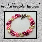 threading coral red and pink and white crystal and pearl bead jewelry set tutorial