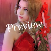 Aerith HD Red Dress 35 Images
