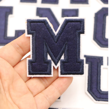 free shipping 1PC Navy Blue Letter Embroidery Patches Iron On Letters Patch A-Z Patch Embroidered Patch Sew On Patches For Clothing Name