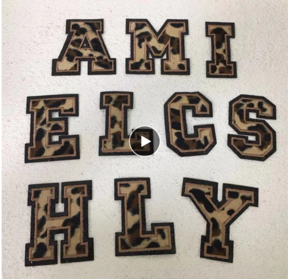 free shipping 1PC English Letter A-Z Patches Leopard Print Chenille Iron On Letters 8cm DIY Supplies for Clothing Sew Alphabet Appliques