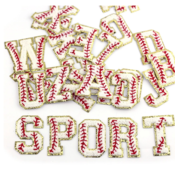 free shipping  Iron-on Baseball Letter Patches 7cm A B C D E F G H Spot Clothing Patch English Alphabet Towel Letter Embroidery Patches