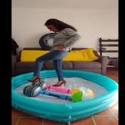 Popping inflatables with heels