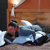 Deflating black intex whale