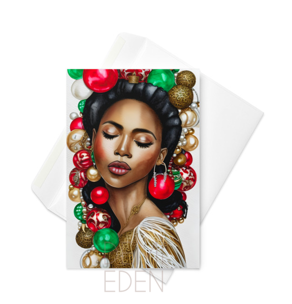 Diva Christmas Greeting Card Covers Bundle, Black Woman Art Prints