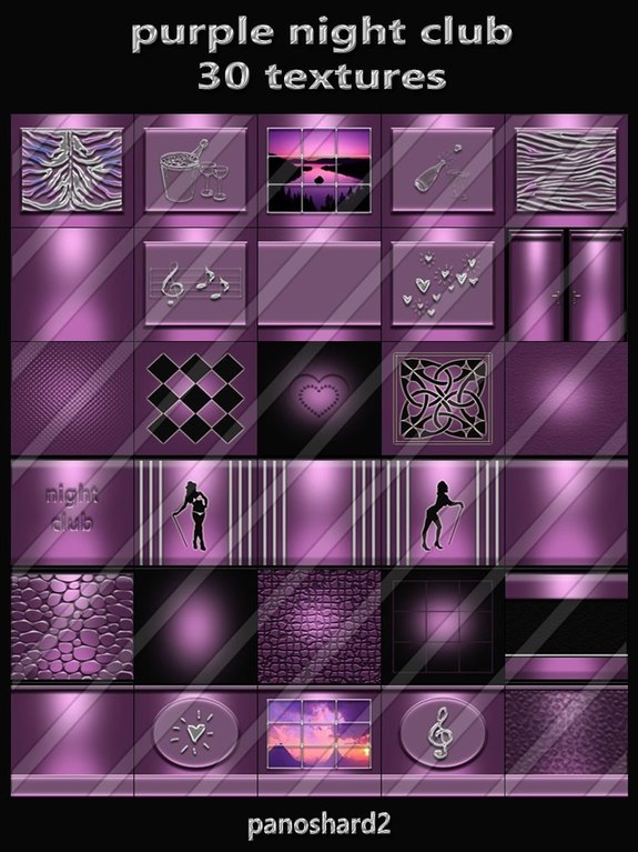purple night club 30 textures new pack for imvu rooms