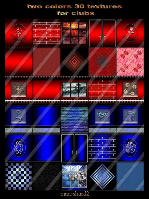 two colors 30 textures for imvu clubs 