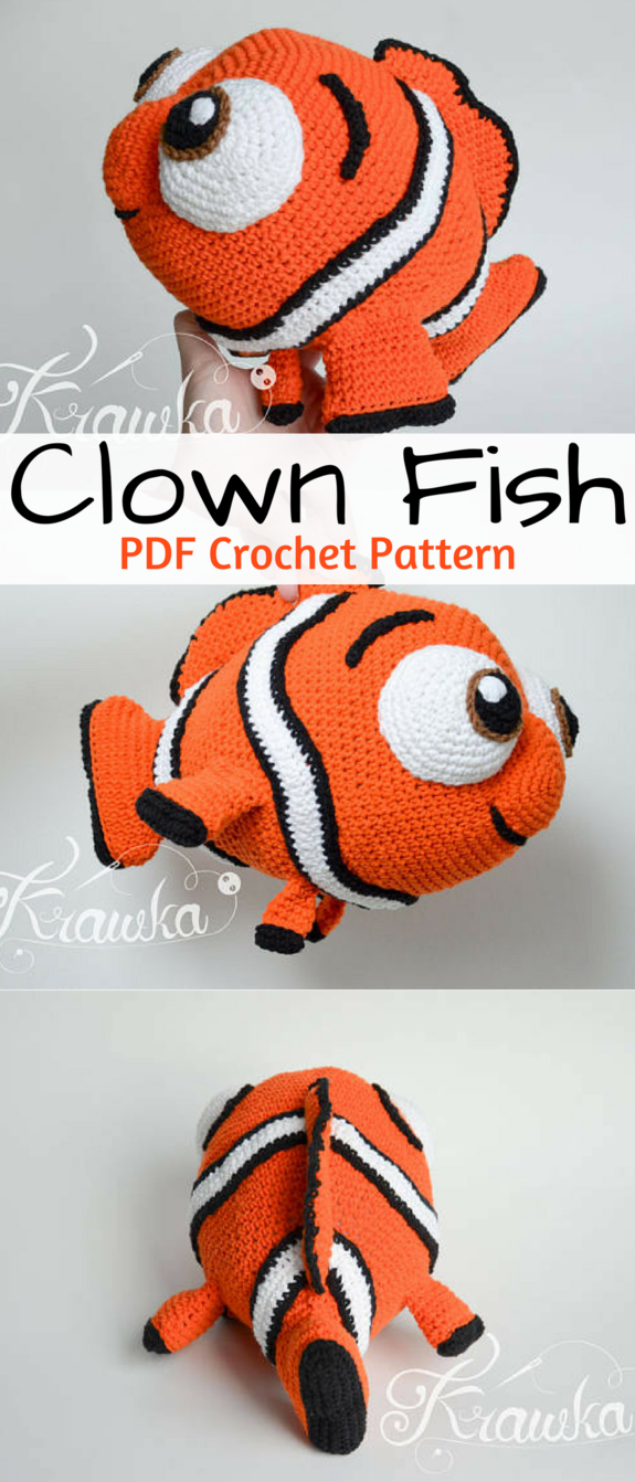 Crochet Nemo fish pattern n33lram. Crochet pattern. Pdf file.