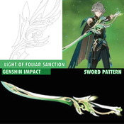 Light of foliar Sanction - Alhaitham - Genshin Impact - Cosplay sword Pattern Blueprint
