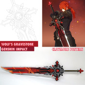 Wolf's Gravestone - Diluc Ragnvindr - Genshin Impact - Cosplay claymore sword Pattern Blueprint