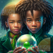 NICK & NOEL | Cool Christmas Kids | PNG Printable File